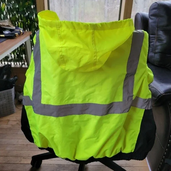 Ergodyne Quilted Bomber Jacket Glo-Wear 8377 Neon Yellow Size L Large - Picture 9 of 14